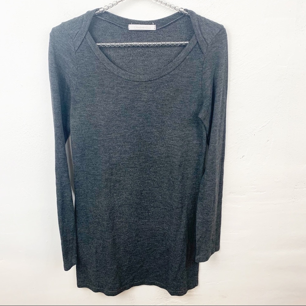 Charlotte Russe l Grey Long Sleeve Shirt Dress